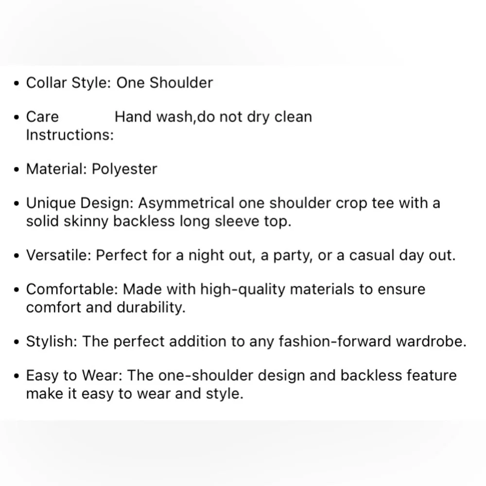 NEW Asymmetrical One shoulder black top Small / S